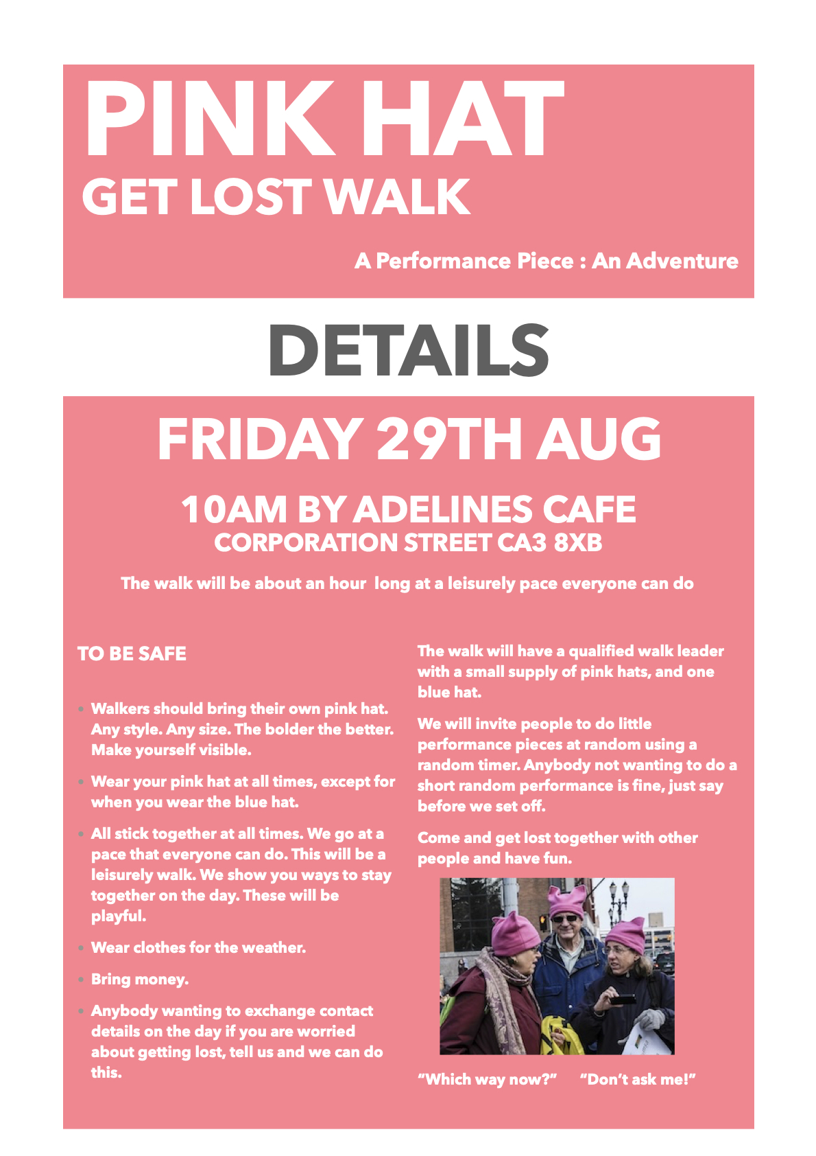 Details of a walk on Friday Aug 29 in Carlisle